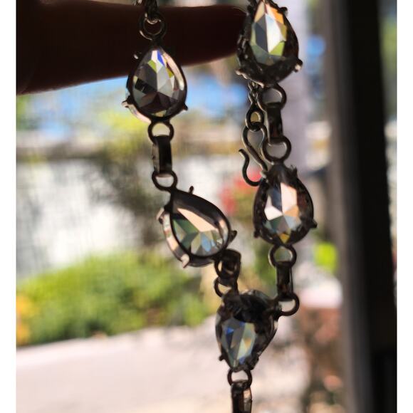 Sparkling Crystal Necklace - Sterling Silver Statement Jewelry - Picture 7 of 7